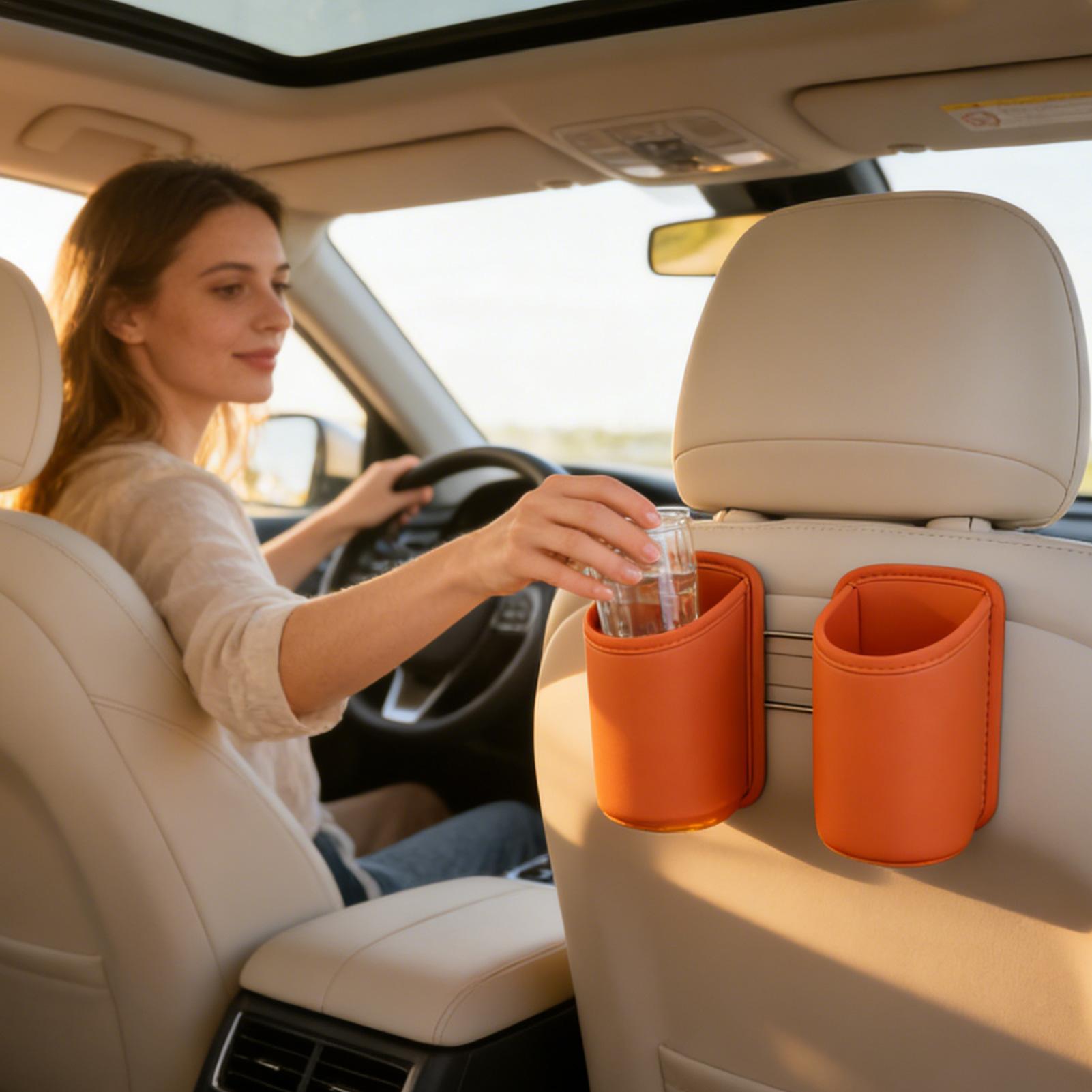 Car Accessories Hanging - Leather car cup holders hanging rear