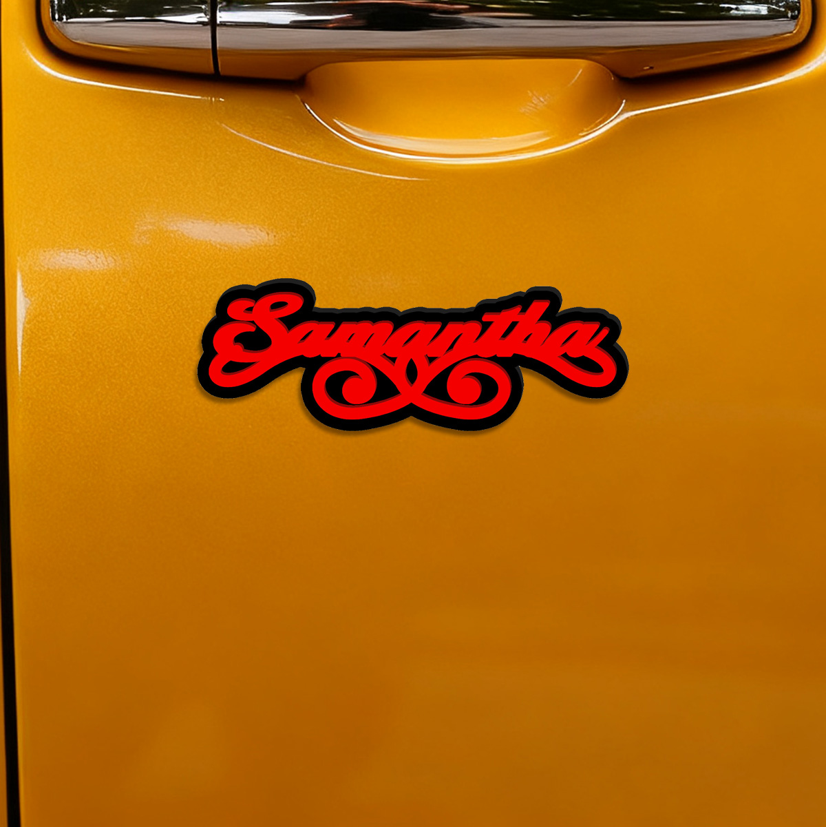 Car Accessories Sticker - Elegant Samantha Swirl Flourish Signature Car
