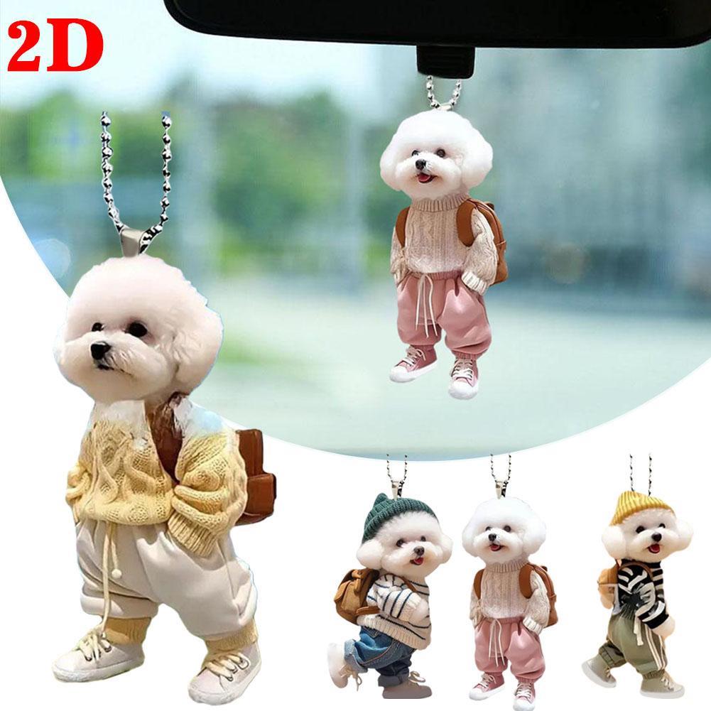 Car Accessories Hanging - Creative Puppy Backpack 2D Rearview Mirrors
