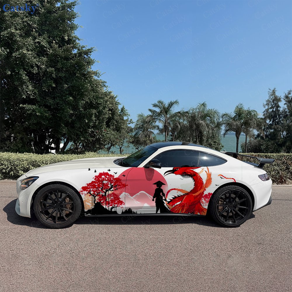 Car Accessories Phoenix - Crimson Phoenix Warrior Soul Car Side