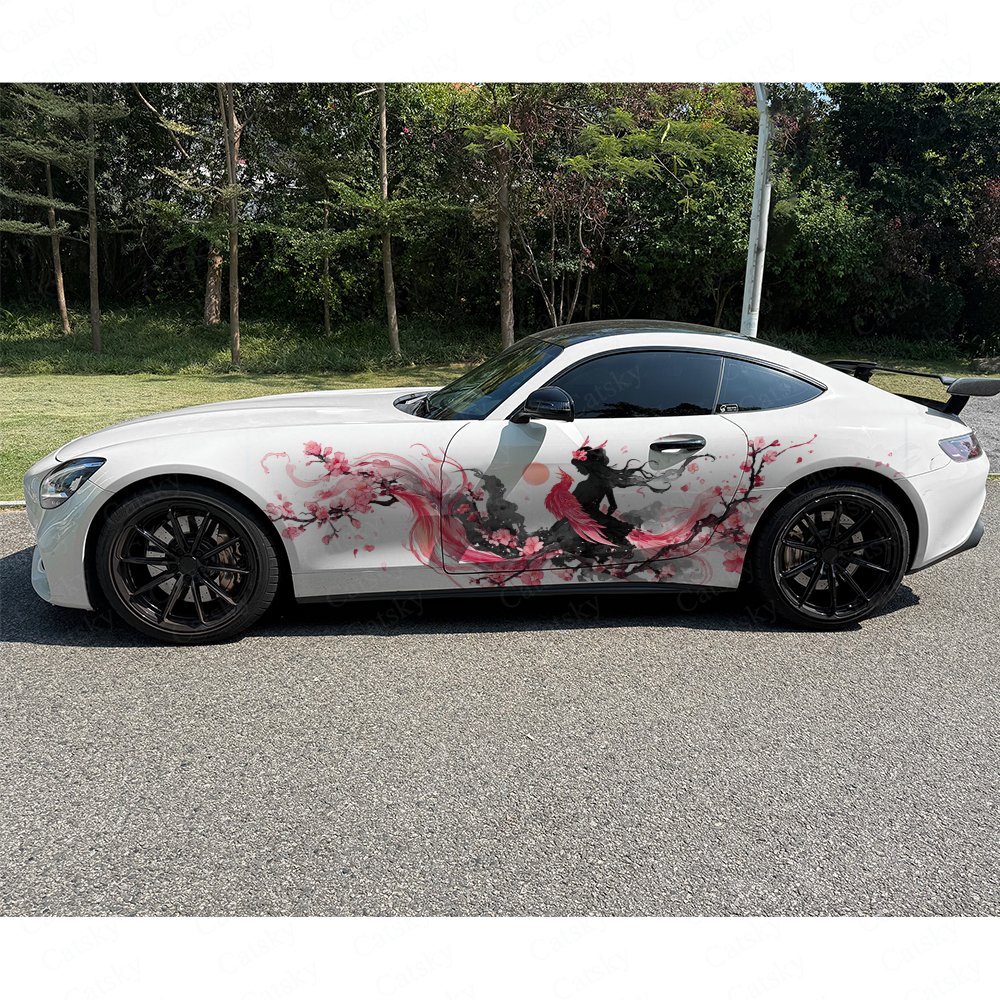 2pcs Flower Phoenix Silhouette - Car Accessories Phoenix ulasan dan harga