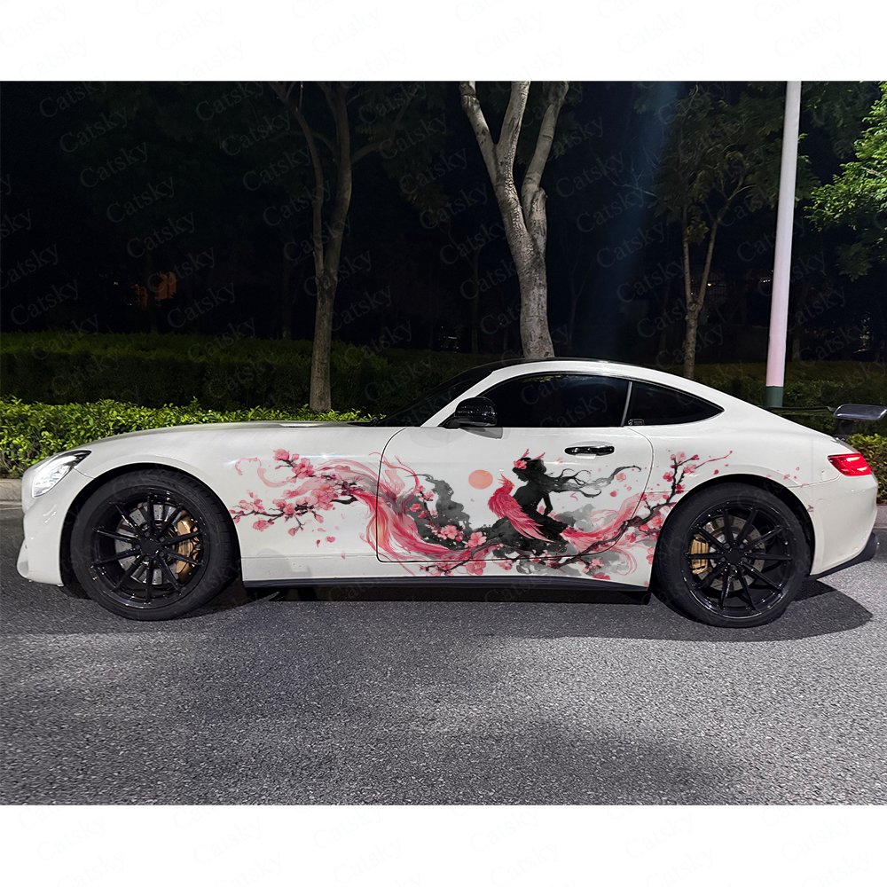 2pcs Flower Phoenix Silhouette - Car Accessories Phoenix ulasan dan harga