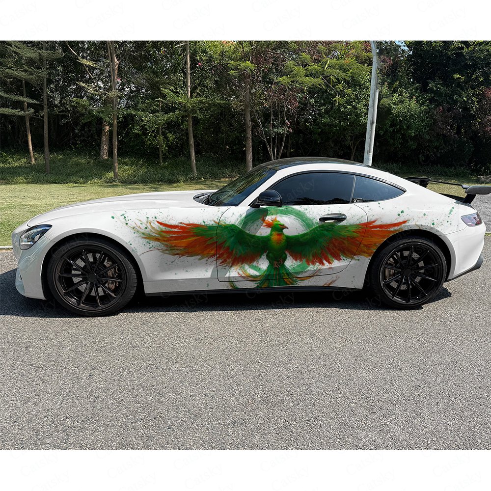 2pcs Green & Orange Feathered  - Car Accessories Phoenix ulasan dan harga