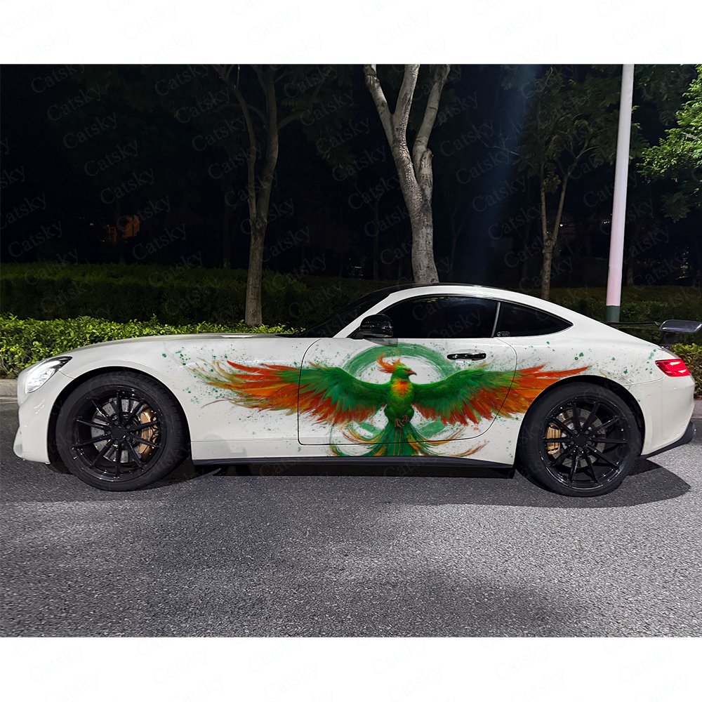 2pcs Green & Orange Feathered  - Car Accessories Phoenix ulasan dan harga
