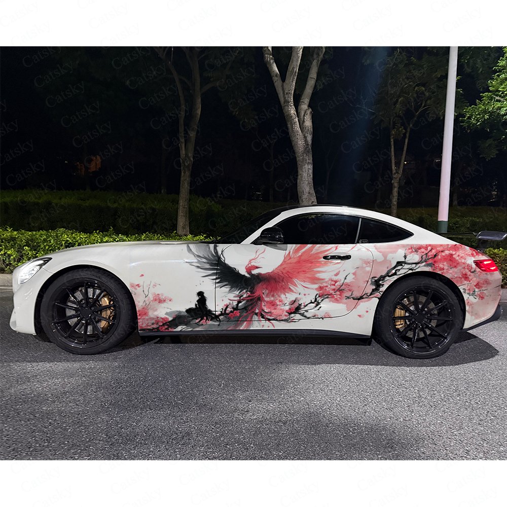 2pcs Red Plum Resting Phoenix  - Car Accessories Phoenix ulasan dan harga