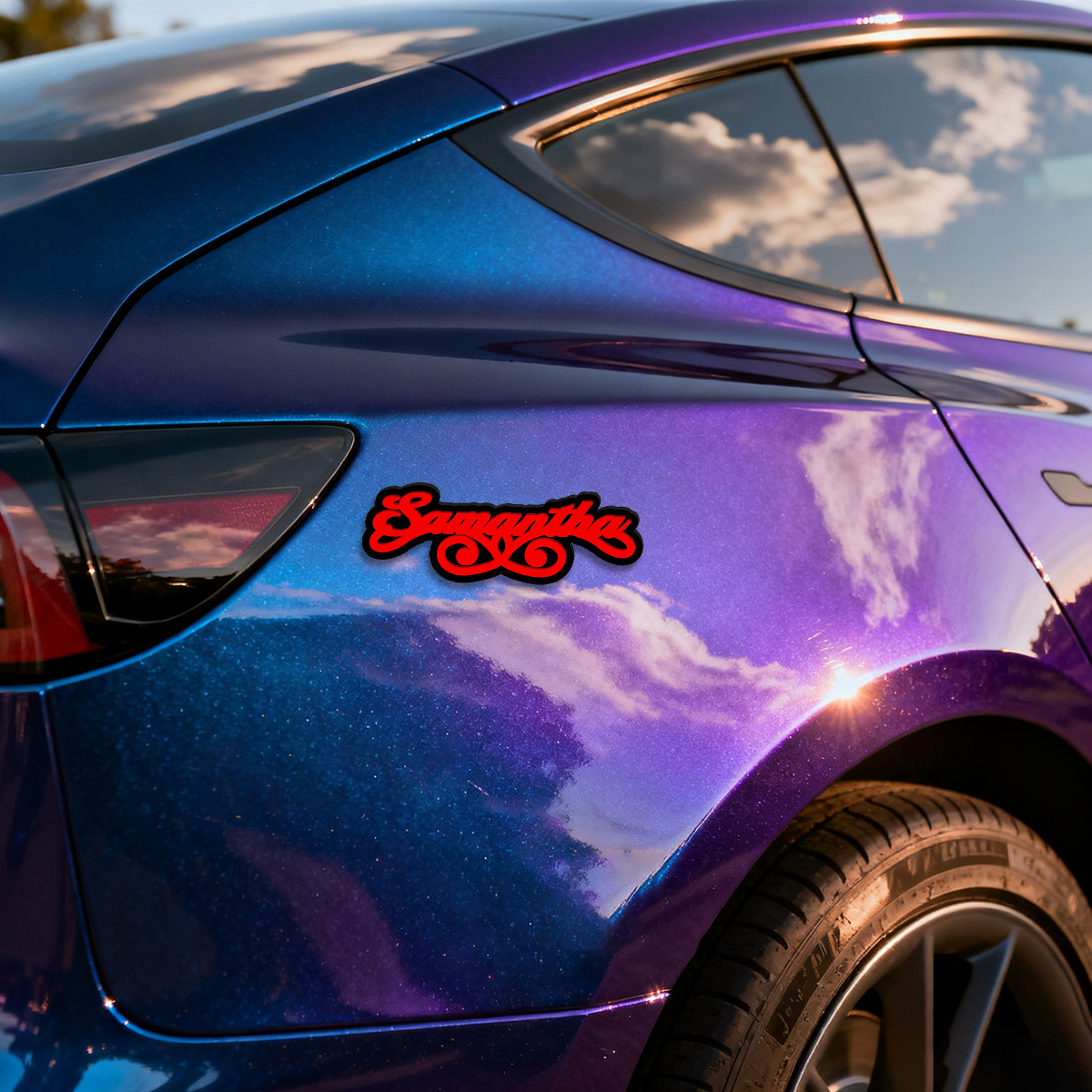 Elegant Samantha Swirl Flouris - Car Accessories Sticker ulasan dan harga