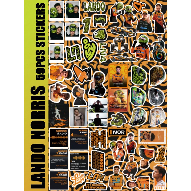 59PCS Lando Norris racing-them - Car Accessories Nz ulasan dan harga