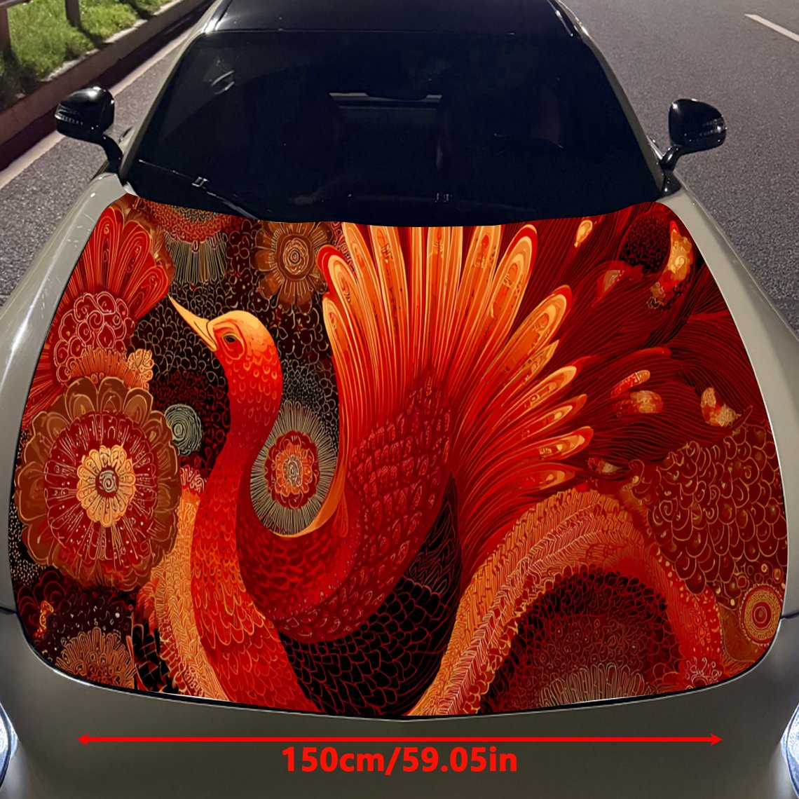 Cool Red Phoenix Car Hood Stic - Car Accessories Phoenix ulasan dan harga