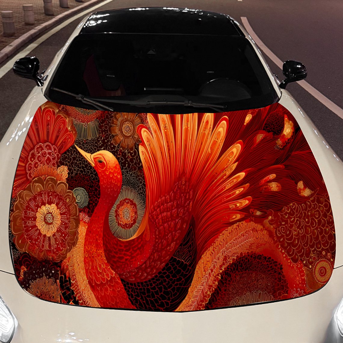 Cool Red Phoenix Car Hood Stic - Car Accessories Phoenix ulasan dan harga