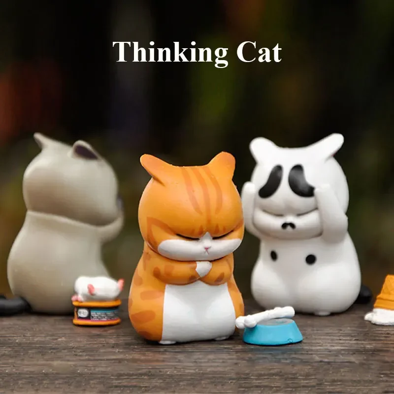 Thinking Cat Blind Box Cute An - Car Accessories Girly ulasan dan harga